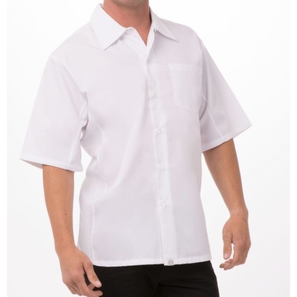 Chef Works CSCV white shirt sleeves buttoned down cool vent cook shirt Sz S new - Picture 10 of 11